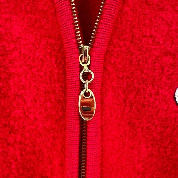 Georgia Bulldogs Coat Vintage Red 100% Wool Full Zip Pockets Game Day Women's LG - Picture 6 of 8